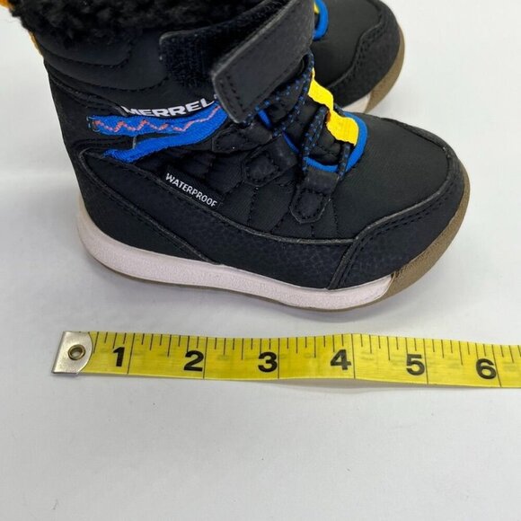 Merrell Unisex-Child Snow Crush 3.0 Jr Waterproof Boot Size 4  Blue Hook & Loop - Picture 9 of 13